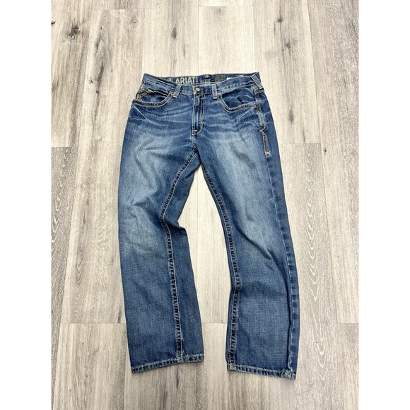 Ariat Medium Wash Straight Boot Cut Denim Jeans Size 34 x 32
